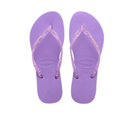 Chinelo Slim Havaianas Logo Metallic - Roxo